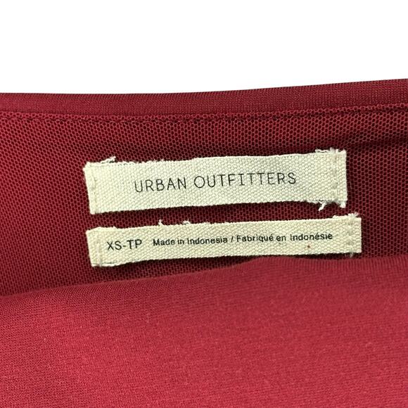 URBAN OUTFITTERS Burgundy One Piece Jumpsuit Women's Size XS NWT Stretch Audrey - Picture 7 of 8